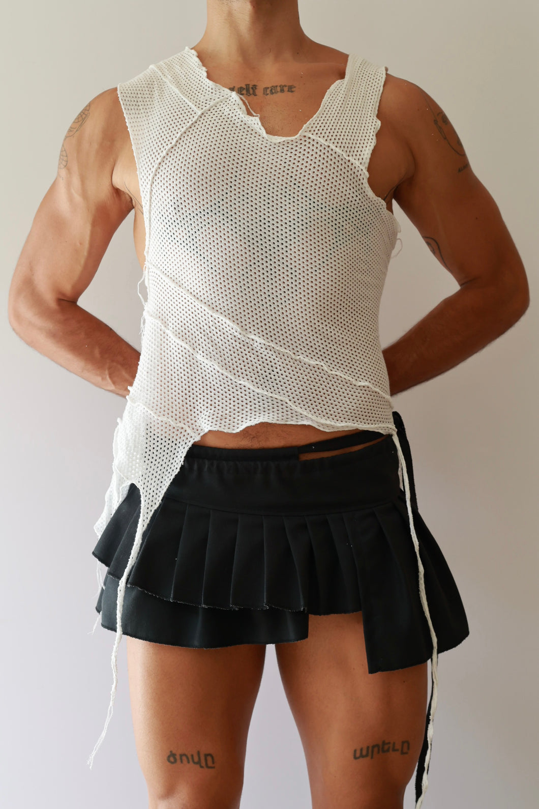 White Mesh Tank Top